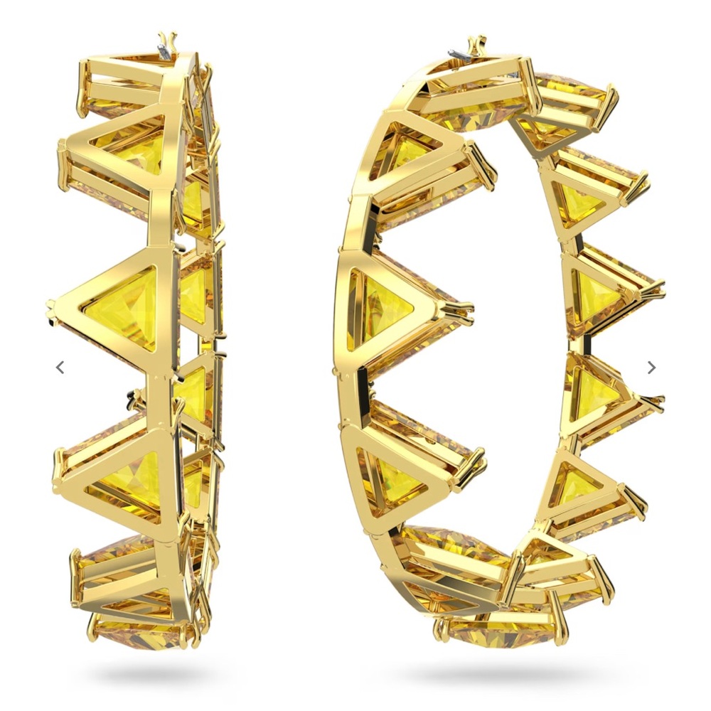 Swarovski 5630821 Ortyx earrings jewelry hoops large yellow gold crystals